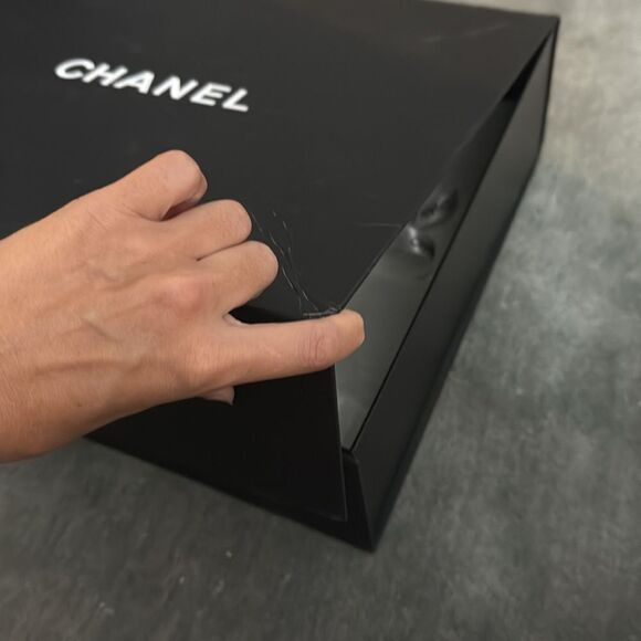 Black Gift Box with Ribbon Magnetic Flap Open Box - Picture 4 of 5